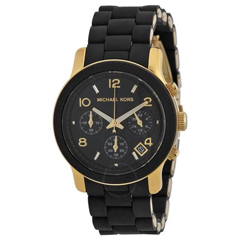 michael kors black catwalk chronograph watch|Michael Kors black runway watch.